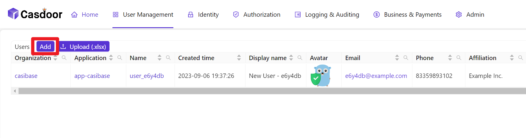 إضافة مستخدم