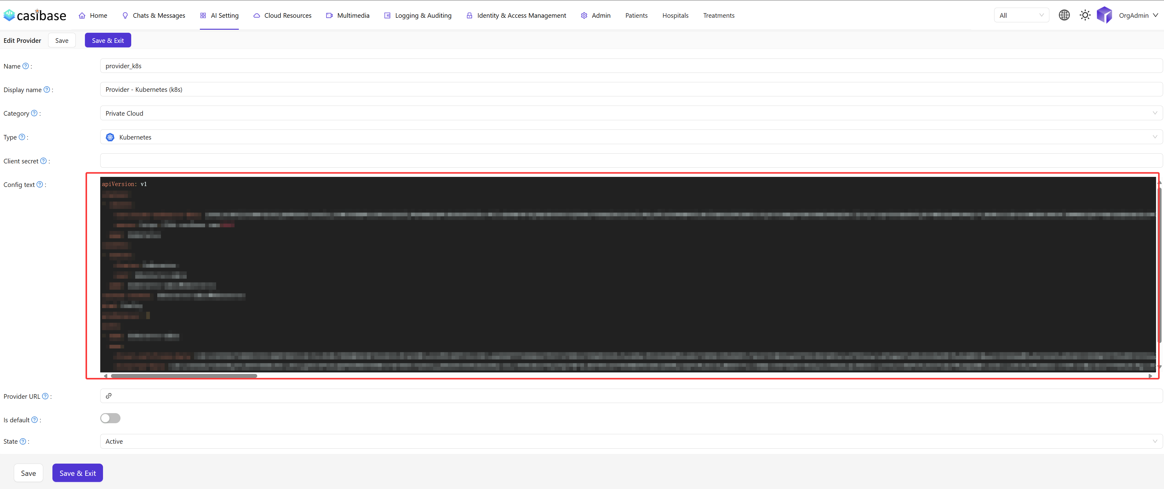 Kubernetes Configuration Form
