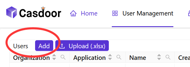 Ajouter un utilisateur Casdoor
