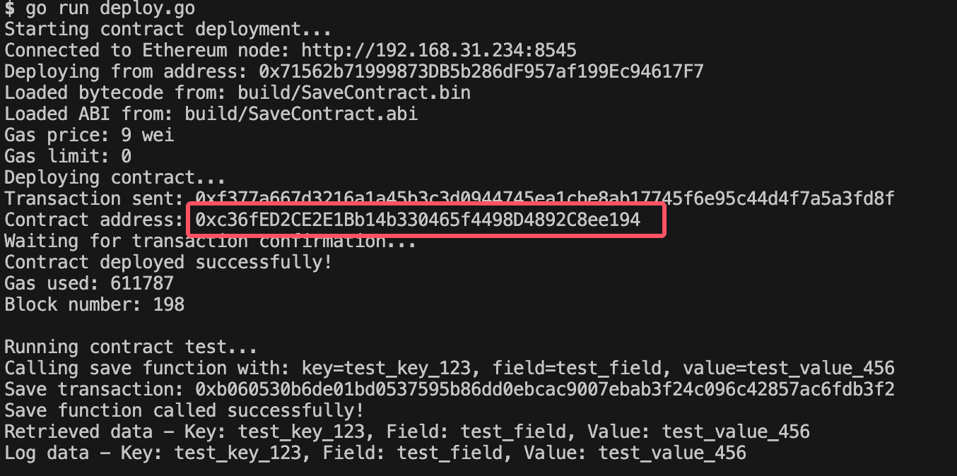 Contract Deployment Example