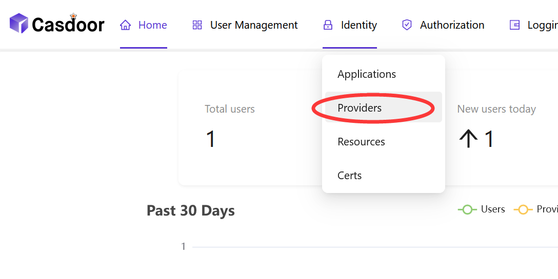 Casdoor-홈-프로바이더