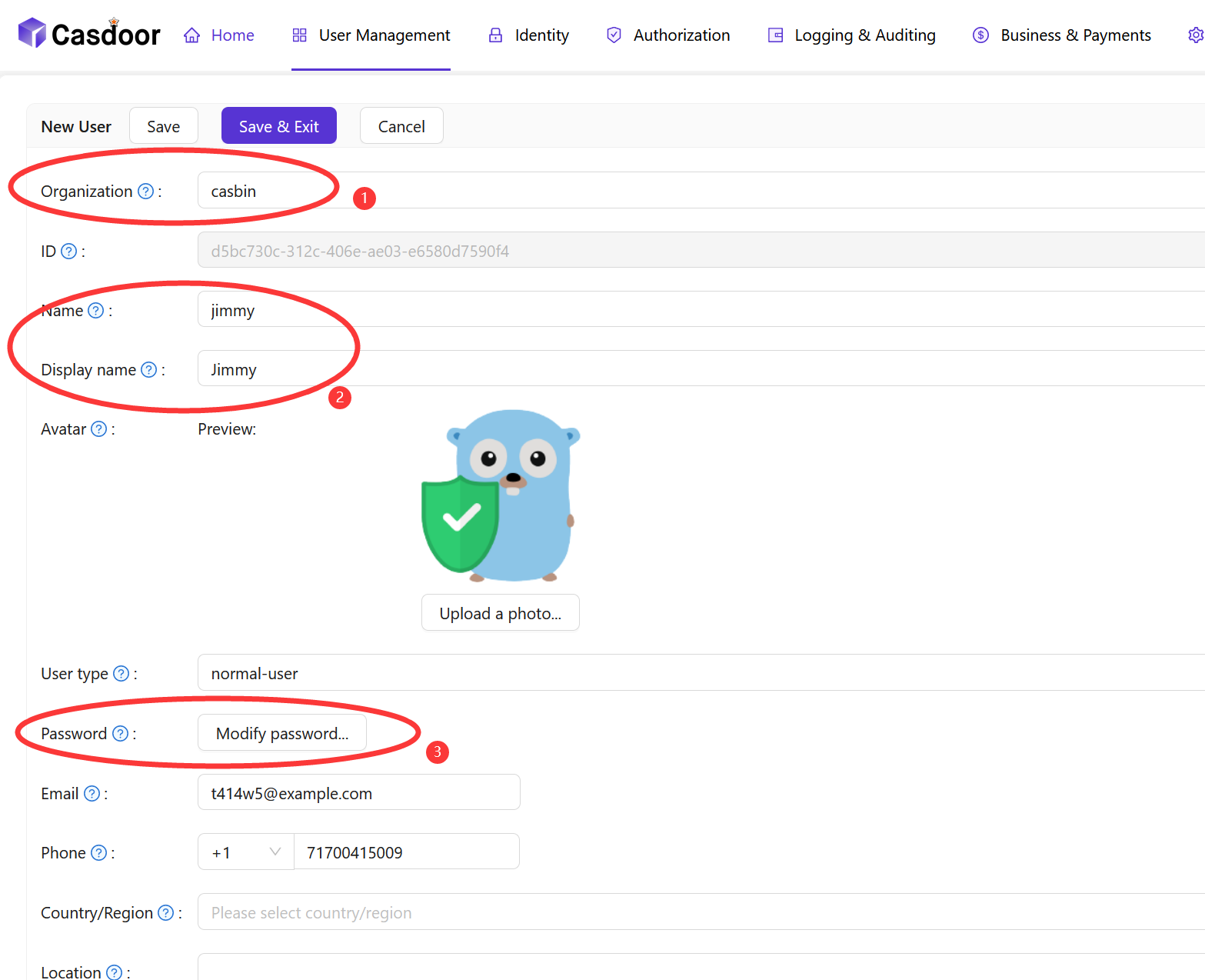 Casdoor-사용자-폼 작성