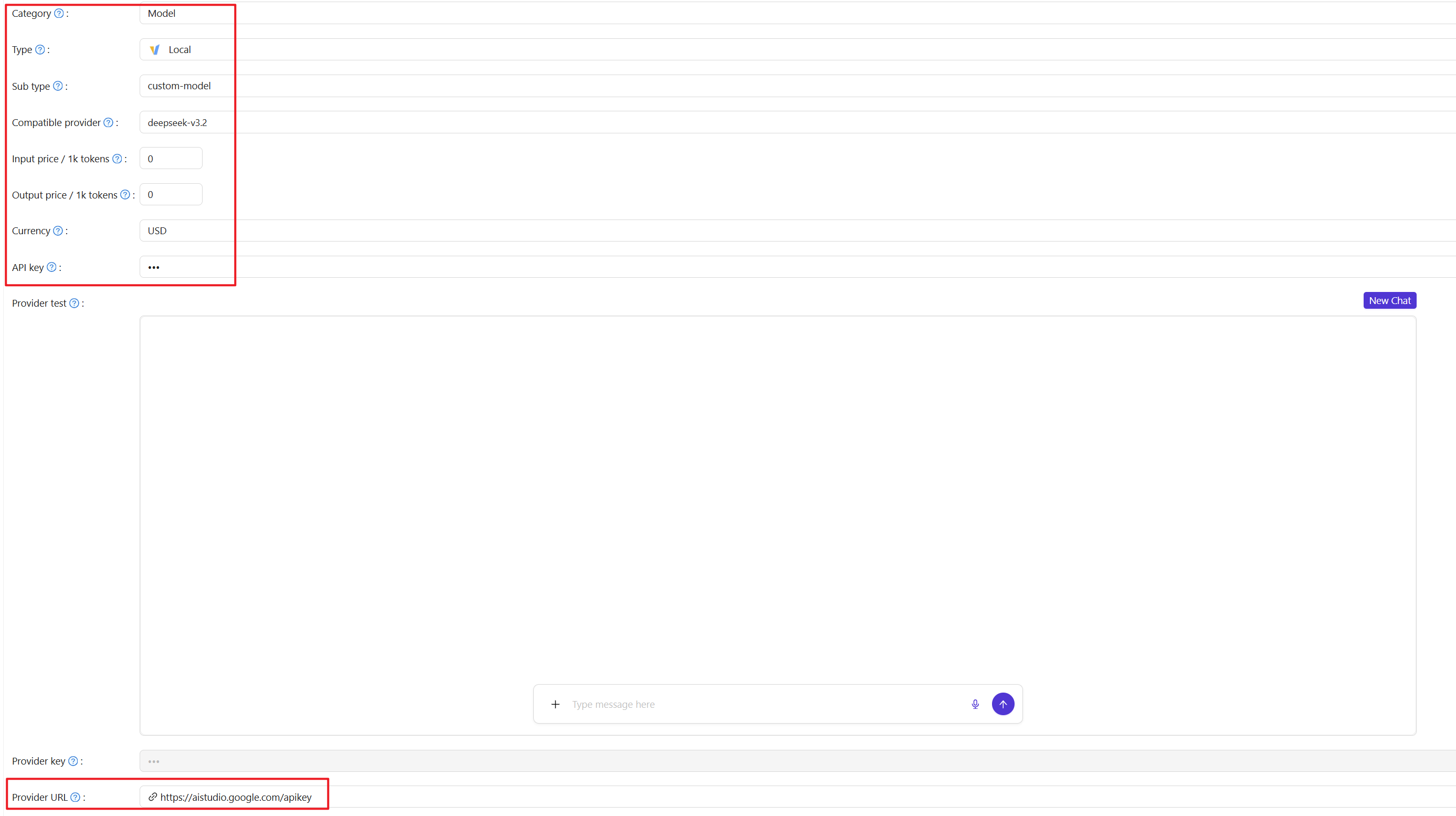 provider edit page for local provider